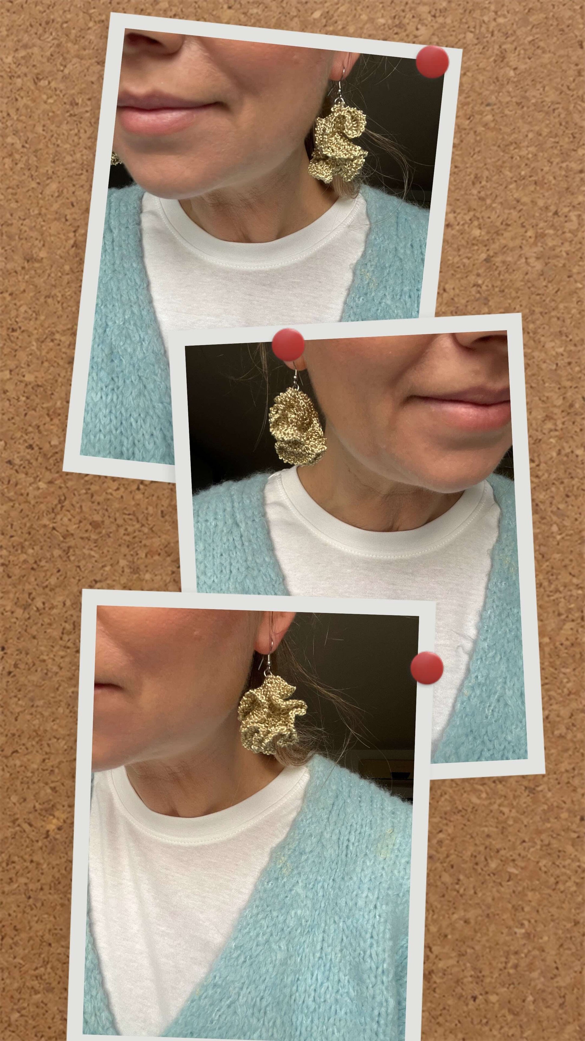 Lightweight gold-look statement earrings – artisan craftsmanship, hypoallergenic,all-day comfortable