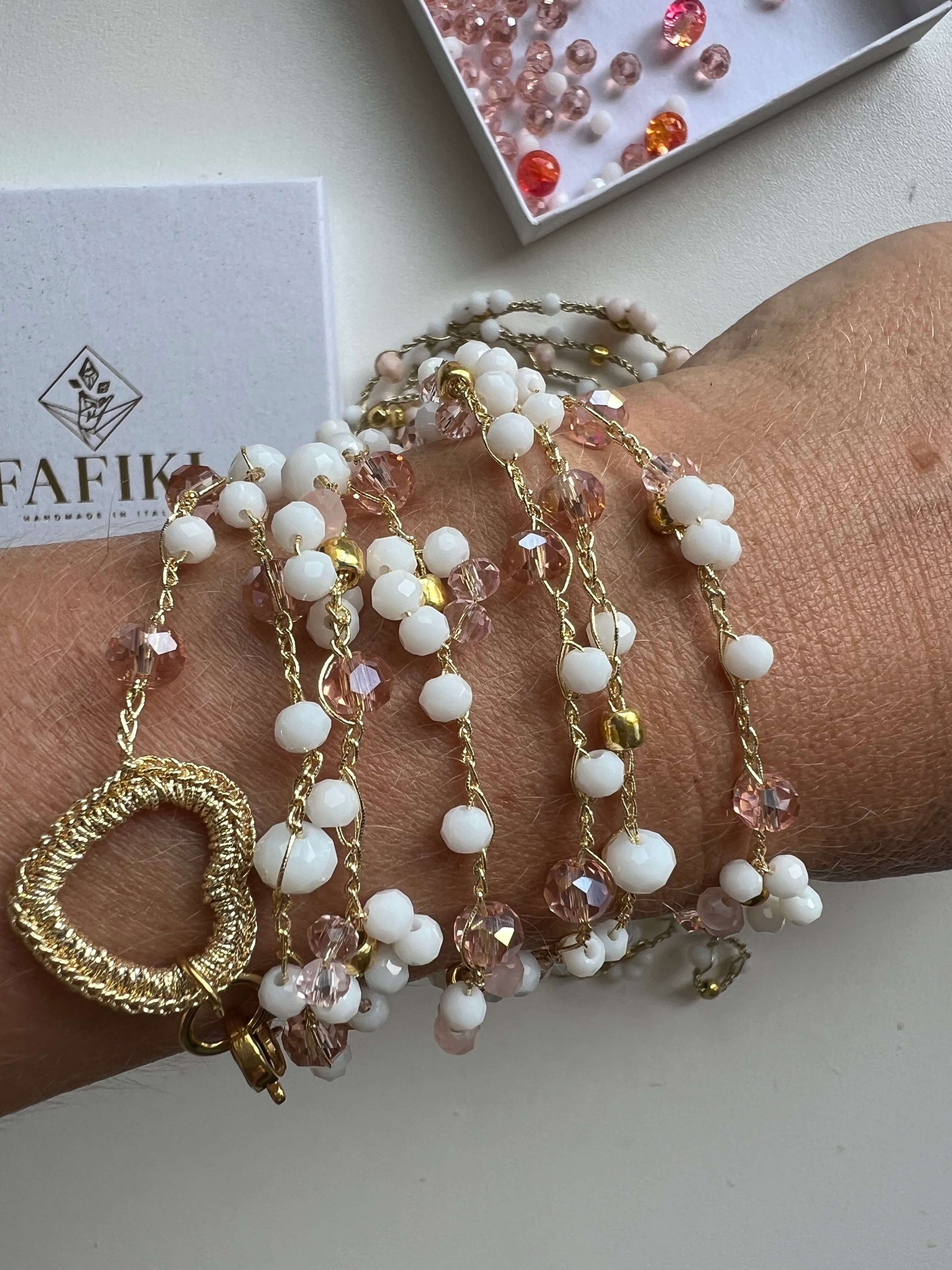 Collana Peonia uncinetto cristalli perline giapponesi. Gioiello romantico floreale matrimonio cerimonia. Trasformabile bracciale bohemien elegante.