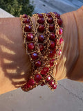 Bracciale boho wrap artigianale in rame e melograno. Senza metallo, analergico, caldo e luminoso come te.