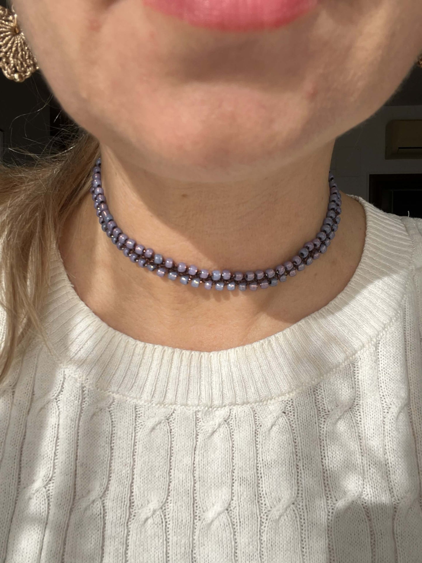 Choker boho trasformabile, fatto a mano in Italia. Morbido, flessibile e  per chi ama sentirsi libera e curata insieme.