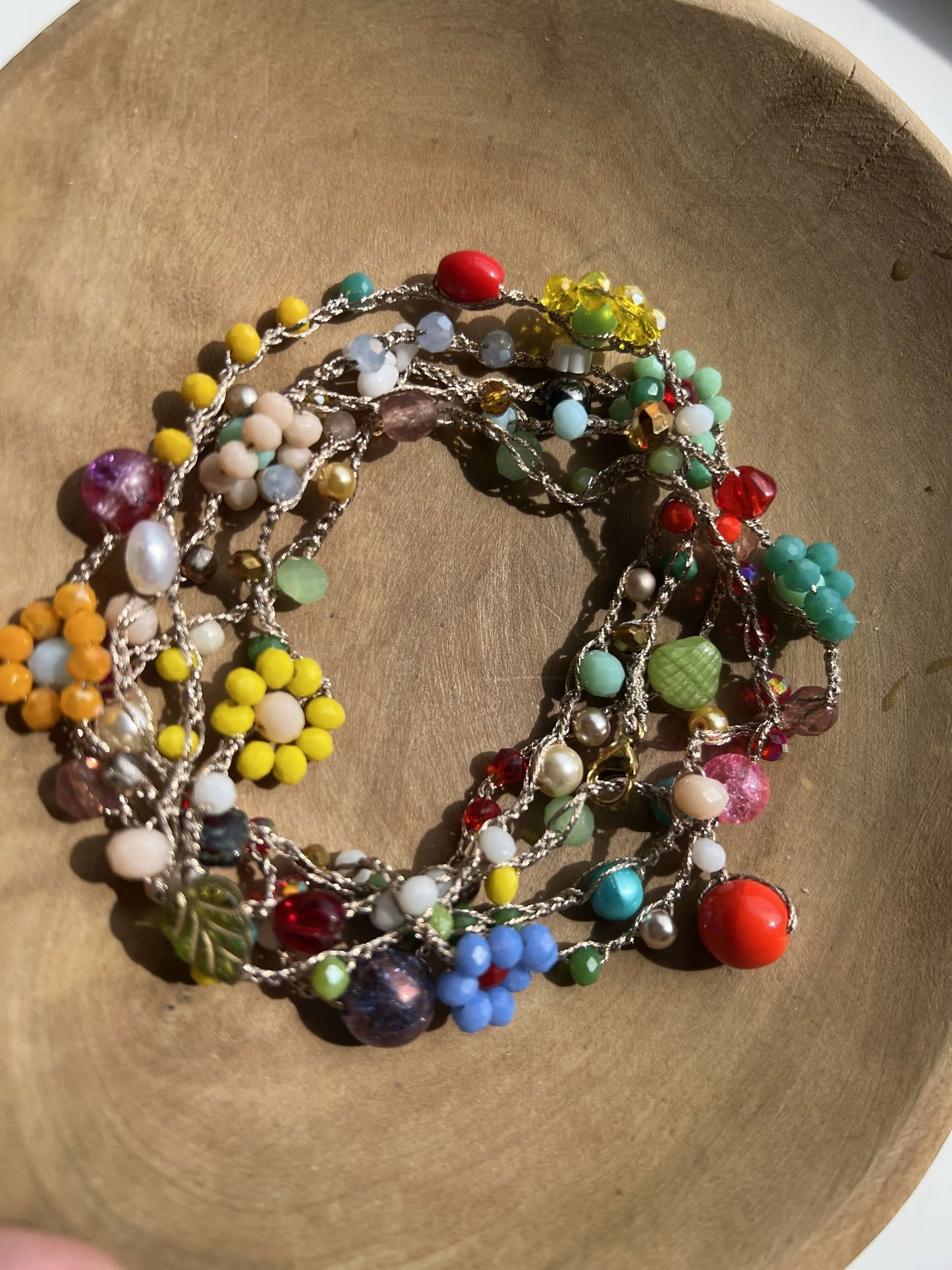 Collana fatta a mano con fiori, idea regalo boho per lei, stile naturale