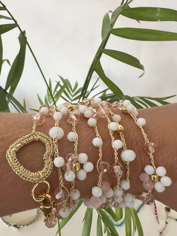 Set multipli bracciale a catena con perline di cristallo bracciale con Set multipli bracciale a catena con perline di cristallo bracciale con