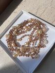 Collana Lunga Boho Chic con Perline Toho e Perle di Acqua Dolce Rosa Cipria