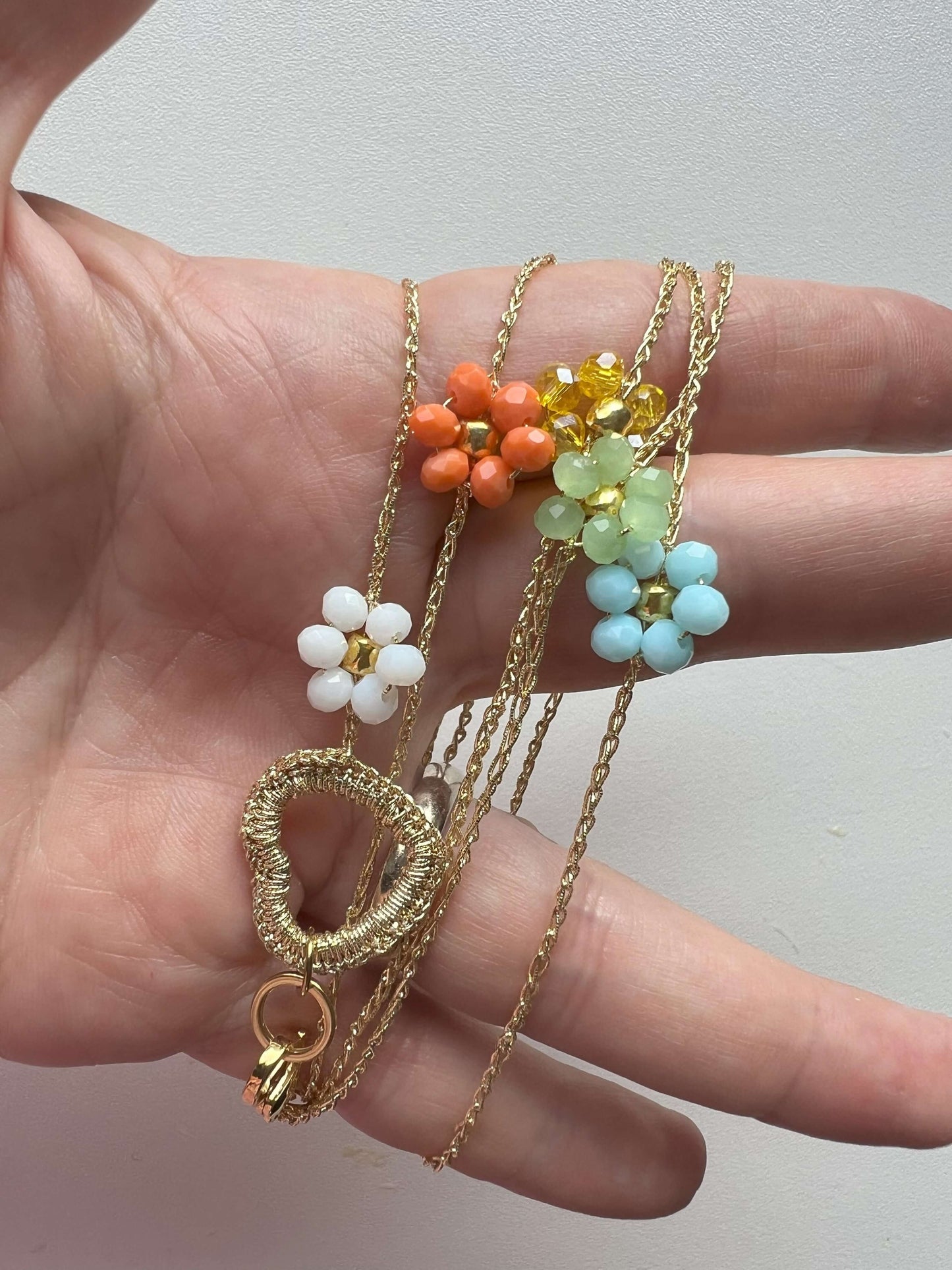 bracciale wrap con fiori stile boho chic 