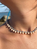 Girocollo Gemini in cristalli e perline Toho: collana artigianale boho, leggera e versatile. Perfetta da sola o in layering.