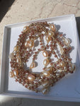 Collana Lunga Boho Chic con Perline Toho e Perle di Acqua Dolce Rosa Cipria