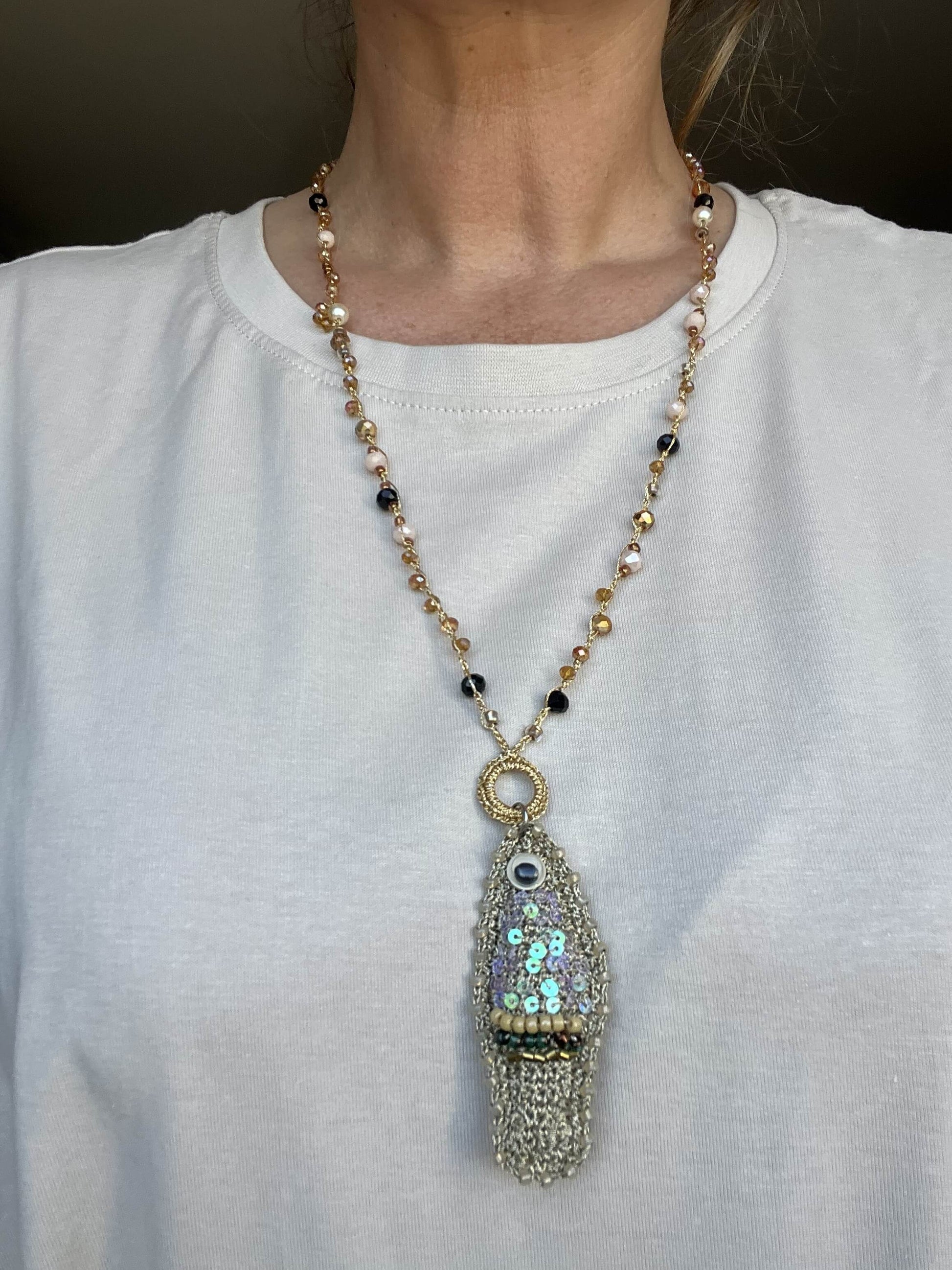 Collana Gold Fish SUNSPELL: gioiello iconico oro, collana statement donna esclusiva per distinguersi con stile unico