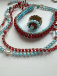 Collana casual perle mare turchesi perline colorate. Bracciale boho wrap style fatto mano. Gioiello estivo casual chic accessorio spiaggia