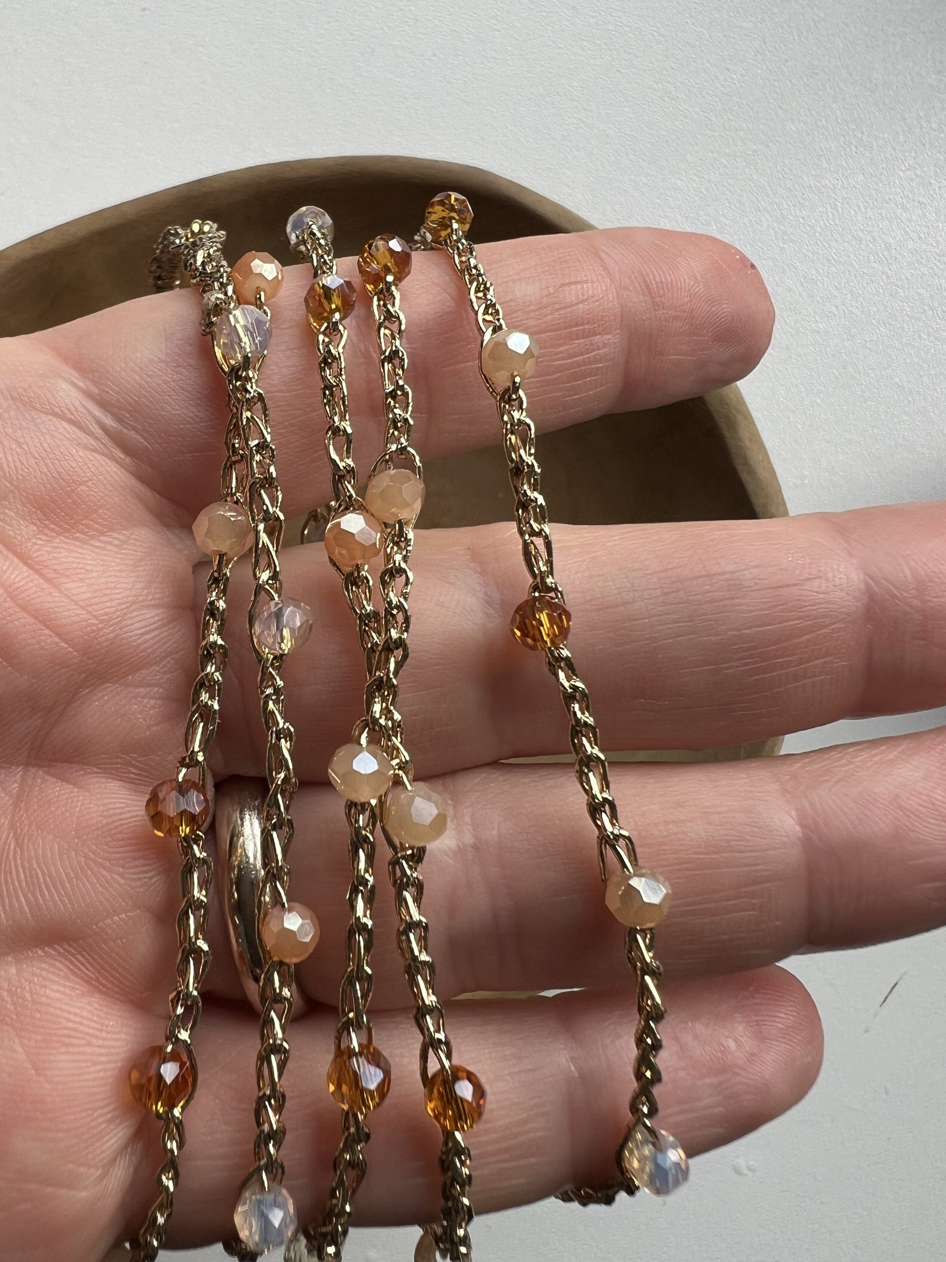 Long 100 cm Gold Thread Necklace – Wear as Pendant or Wrap Bracelet