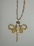  Novità: Collana Libellula in filato italiano e perline Toho. Un talismano di metamorfosi e coraggio per la tua versione più autentica