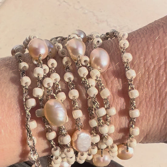 collana estiva stile boho con perle di acqua dolce 