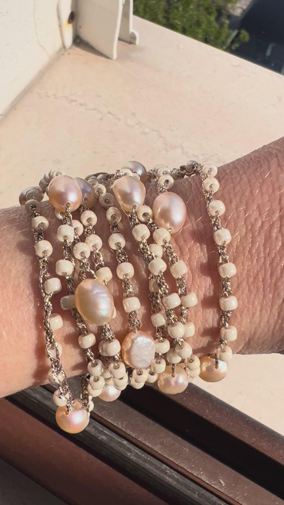 collana estiva stile boho con perle di acqua dolce 