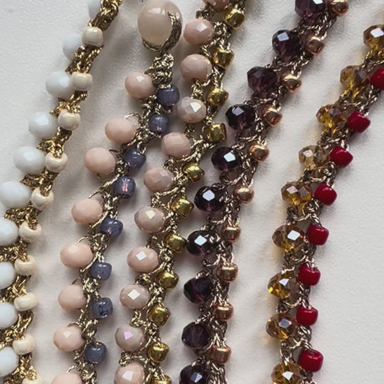 Gemini choker available colors crystal clear ocean blue rose pink options