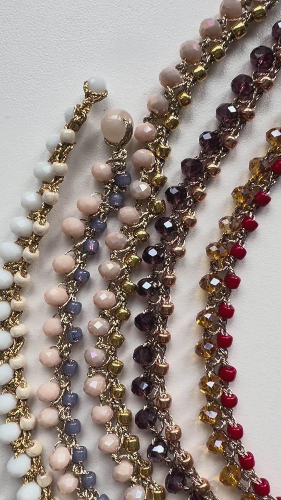 Gemini choker available colors crystal clear ocean blue rose pink options