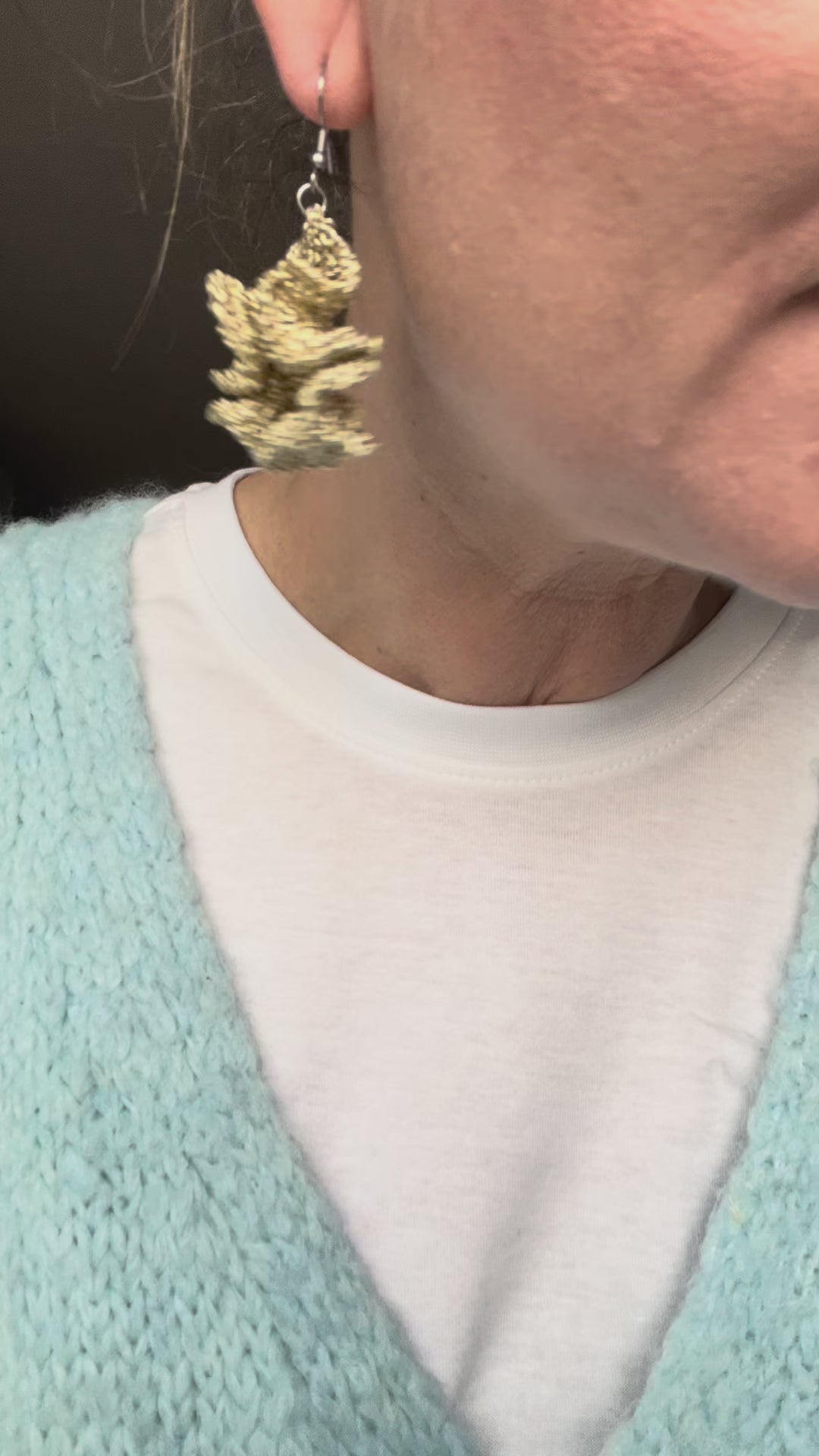 Boho chic earrings, artisan-made, lightweight & comfortable – gold-look design for everyday elegance.