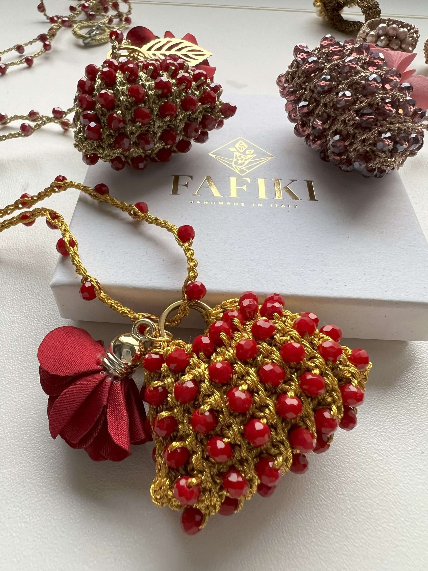 MiniBags crystal necklace floral pendant unique gift for her